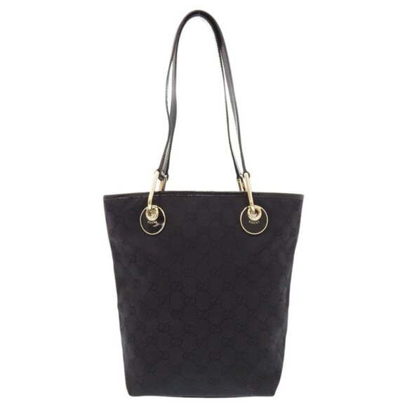 Gucci GG Canvas Black Tote Bag Black 0410